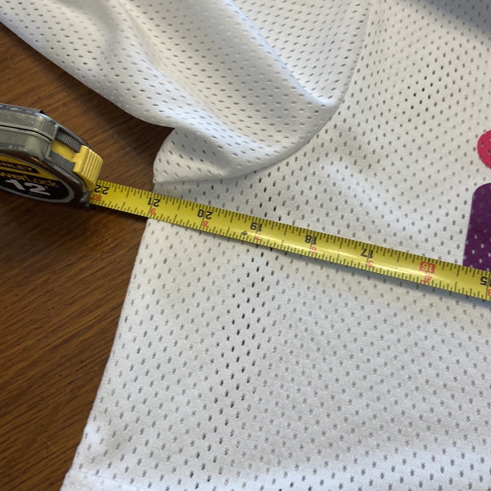 FILA cropped ventilated drawstring hoodie size small white w/ purple and pink - Picture 9 of 11